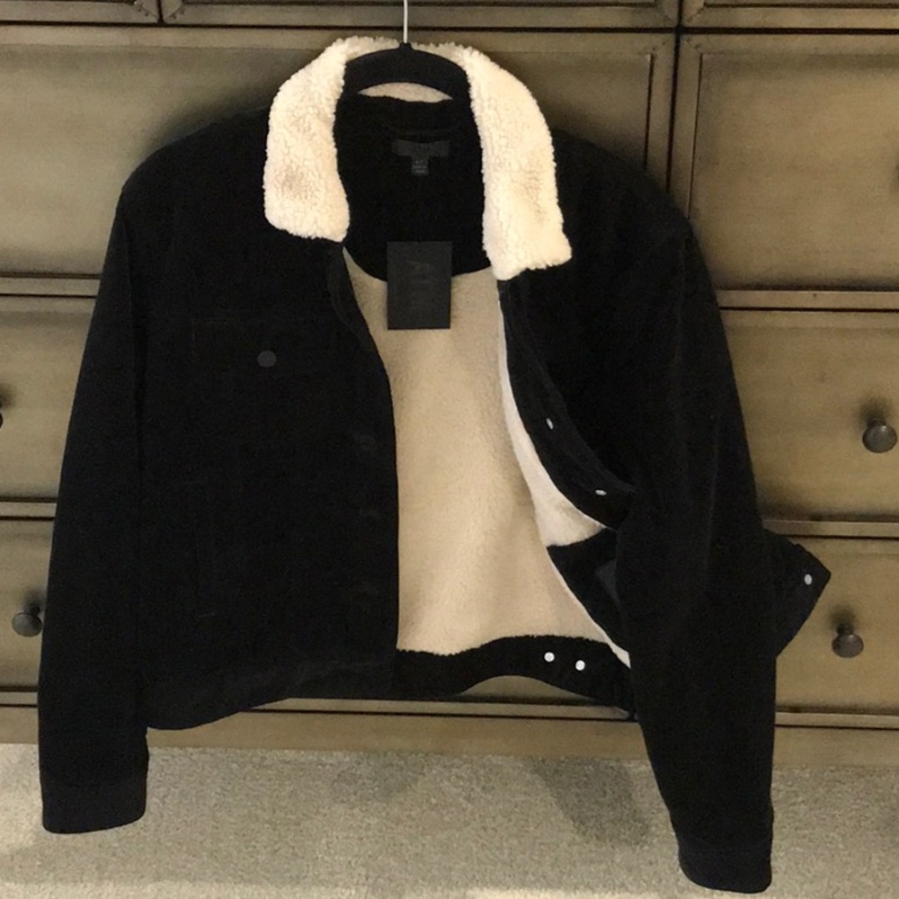 NWT ATM Curdoroy black jacket with shearling Sz. S
